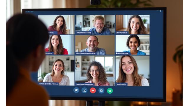 A diverse group of adults (35+) engaged in a lively and supportive online community discussion, perhaps in a virtual wellness forum or workshop setting, depicted through a clean UI.