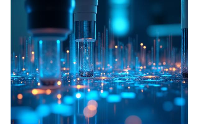 Medical lab equipment and data visualization, representing advanced biomarker testing and proactive health screening.