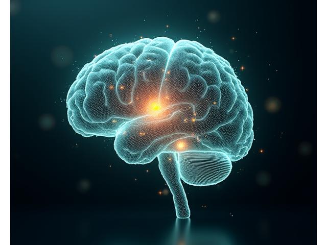 Colorful brain scan or neural network illustration, representing the neuroscience of mindfulness and stress.