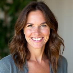 Portrait of Sarah Jenkins, a compassionate and approachable female therapist specializing in resilience building.